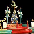 Traditional Chinese Style Photo Check In Spot With Lute Lanterns Dragon Carvings And Red Steps