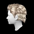 White Head Model With Blonde Short Hair And Visible Facial Organs