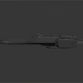 Sci Fi Spaceship Model In Gray With Multiple Modules Weapon Like Structures And Gradient Background 3d model