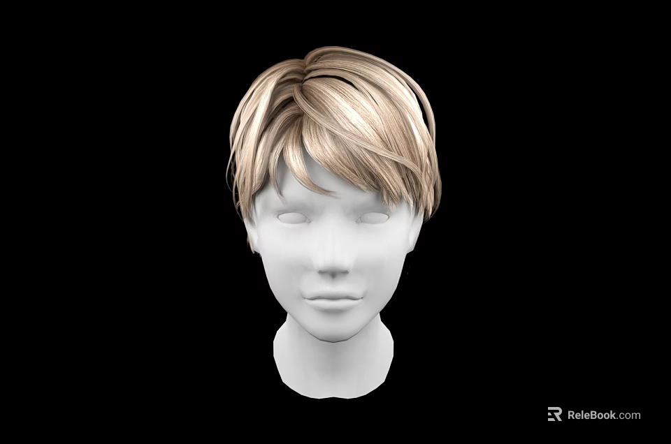 Realistic Mannequin Head Model With Detailed Facial Features And Short Blonde Hair 3d model 