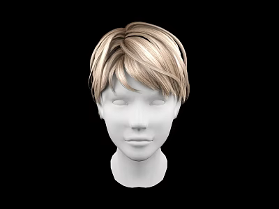 Realistic Mannequin Head Model With Detailed Facial Features And Short Blonde Hair 3d model