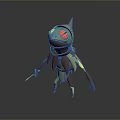 Game Movie Character With Green Head Red Eyes Pointed Horn Tribal Outfit Holding Knife