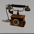 Vintage Telephone With Wooden Body Rotary Dial And Brass Components