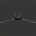 Detailed Futuristic Space Starfighter Model With Gray Green Design And Wings