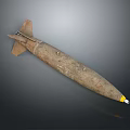 Old Military Bomb With Rusty Surface And Tail Fins Weapon Design