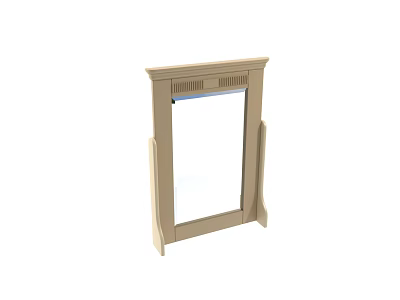 Beige Framed Decorative Mirror With Simple Design For Home Interior Decor 3d model