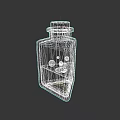 Elegant Perfume Cosmetic Container With Transparent Bottle Cork Stopper And Red Liquid Bubbles