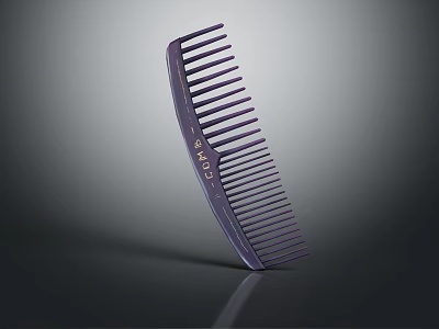 Stylish Purple KENT Comb With Fine Teeth And Ergonomic Handle Design 3d model