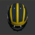 Green And Yellow Riddell Football Helmet With Face Mask As Weapon