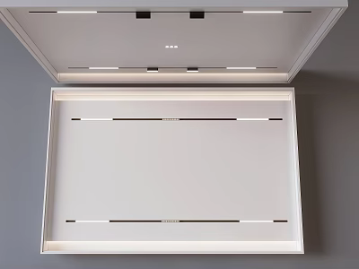 Modern Suspended Ceiling Design With Recessed Lighting And Sleek White Finish 3d model