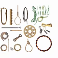 Various Handmade Hanging Accessories with Rope Metal Rings and Braided Designs