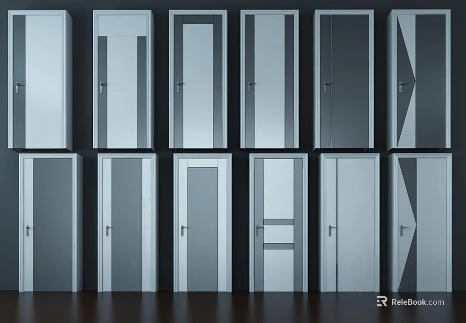Modern Hinged Doors With Various Designs And Styles For Home Interior 3d model 