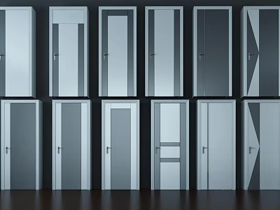 Modern Hinged Doors With Various Designs And Styles For Home Interior 3d model