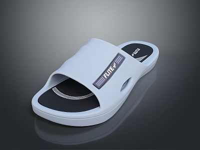 White Comfortable Slide Sandals Ideal For Daily Living With Modern Design Features 3d model