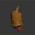 Game and Movie Character With Golden Ornaments Red Face Open Mouth Long Tail