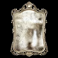 Ornate Vintage Mirror With Carved Gold Frame And Decorative Design