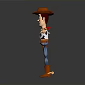 3D Cowboy Character Model Wearing Brown Hat Plaid Shirt Blue Jeans And Brown Boots