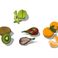 Vibrant Fresh Assorted Fruits With Whole And Sliced Kiwi Dragon Fruit Starfruit Oranges