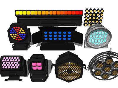 Various Styles and Designs of Downlights and Spotlights with LED Lighting and Colorful Options 3d model