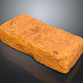 Natural Orange Wooden Stone Block Featuring Textured Surface And Solid Structure 3d model