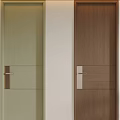 Modern Hinged Doors With Multiple Colors And Metal Handles For Interior 3d model