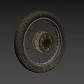 Classic Vintage Motorcycle Wheel Design With Detailed Spokes And Rubber Tire