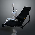 Rehabilitation Training Equipment For Leg Exercises With Black Reclining Chair And White Mechanical Structure