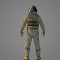 Tactical Soldiers Wearing Olive Green Uniform Helmet And Breathing Mask With Gear