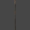 Ancient Magical Weapon With Twisted Wooden Texture And Flaming Top Design