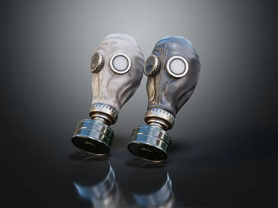 Fire Safety Equipment Gas Masks For Emergency Protection And Safety Gear 3d model