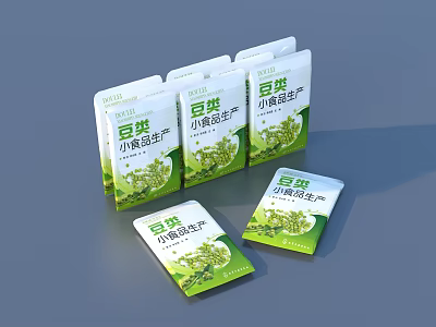 Small Packaged Bean Pod Snacks For Daily Healthy Living Use 3d model