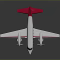 Small Silver Airplane With Red Tail Propellers Landing Gear Windows And Logo