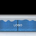 Engaging Curling Interactive Area With Ice Surface Target And Blue Base Logo