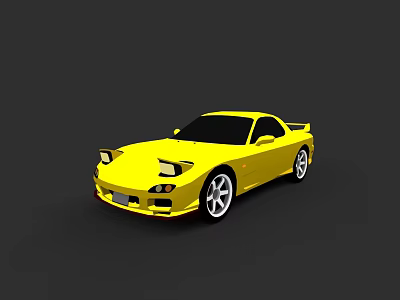 Yellow Sports Car With Sleek Design Sporty Wheels And Rear Spoiler 3d model