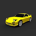 Yellow Sports Car With Sleek Design Sporty Wheels And Rear Spoiler