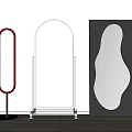 Stylish Decorative Mirrors With Curved Oval And Irregular Shapes And Metal Stands