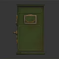 Vintage Green Furniture Safe Cabinet With Golden Metal Locks And Handles