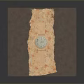 Gold Watch With Circular Dial Placed On Orange Textured Decorative Surface