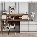 New Chinese Dressing Table Wooden Dressing Table Combination 3d model