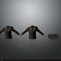 Two Brown Leather Jackets With Green Lining And Shoulder Details Plus Small Bag