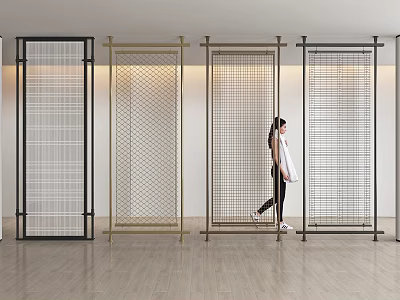 Modern Light Luxury Metal Partition Screen 3d model