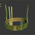 Ornate Golden Crown With Intricate Floral Patterns And Upright Decorative Strips