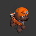 Paw Patrol Puppy Character In Orange Helmet And Uniform Design