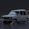 Doomsday Apocalypse Broken Armored Car Broken Car Truck Jeep Tractor 3d model