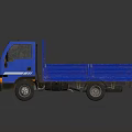 Blue Light Duty Cargo Truck With Open Bed And Dusty Exterior