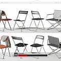 Modern Dining Chairs With Metal Frame Fabric Seats Orange Black Gray Colors And Towel Accent