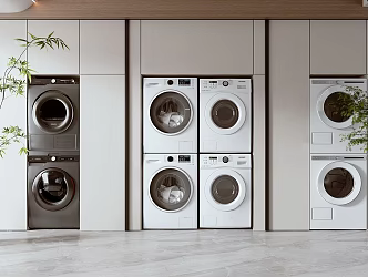 Modern Washing Machine Cabinet Washing Machine Laundry Cabinet Drum Washing Machine 3d model