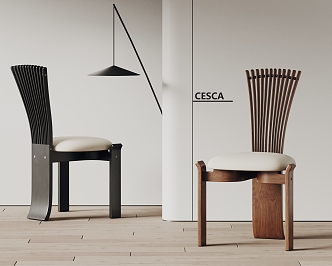 Cesca Modern Dining Chair Solid Wood Dining Chair 3d model