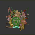 Floor Clock Big Clock Retro Clock Retro Clock Retro Clock Large Clock Pendulum Furnishings 3d model