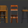 Various Designed Stools With Different Colors Wooden And Metal Legs Styles